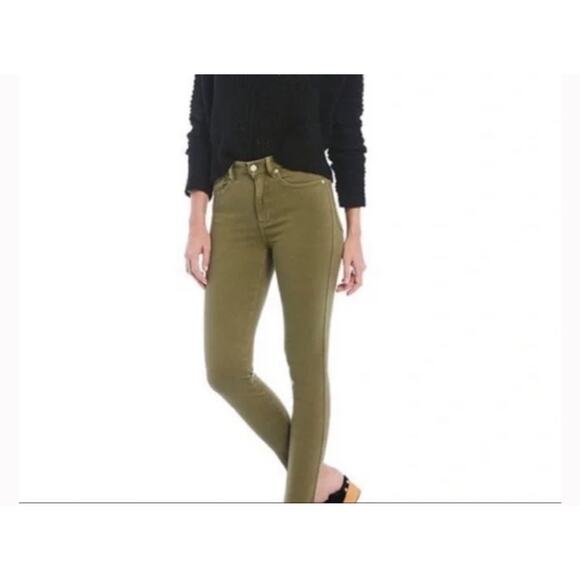 Free people woman's size 28 green skinny jeans ankle basic fall - Picture 1 of 8